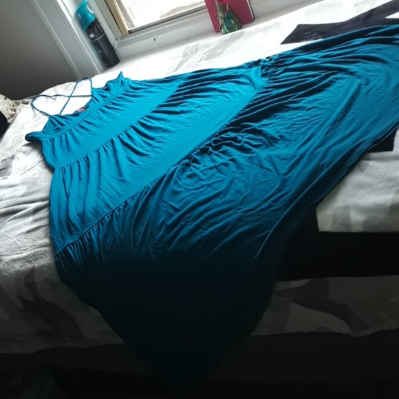 💙Long TEAL Maxi Dress, sz M, BEAUTIFUL💙 - Picture 3 of 5